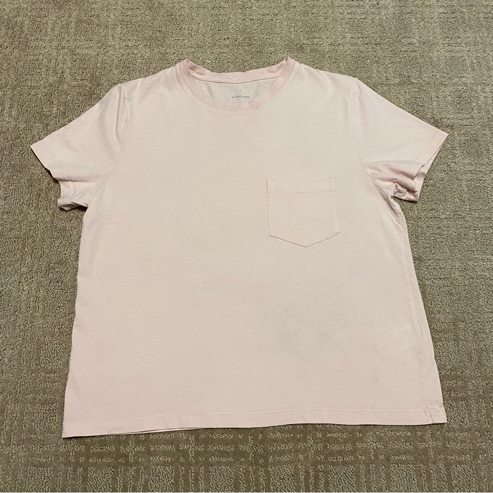 {Everlane} The Box-Cut Tee in Essential Cotton | Light Peach ~ Size Medium - Picture 4 of 15